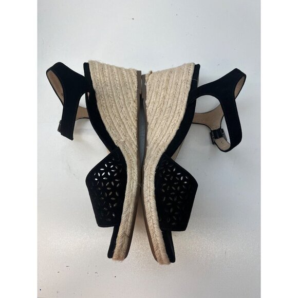 Vionic Womens Ariel Wedge Sandal Black Size 10M Suede Leather - Picture 7 of 15